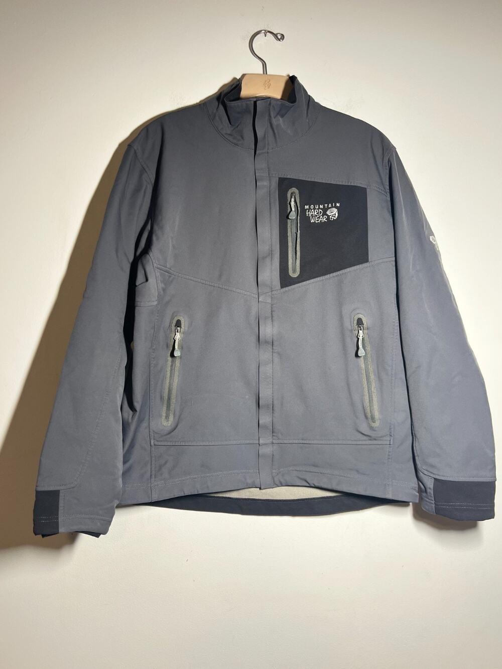 Mountain Hardwear Men EUC Gray Conduit Full Zip Softshell Airshield Jacket L